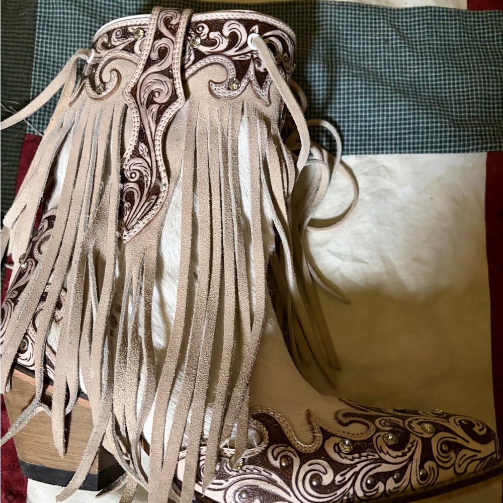 Myra Bag Tan and Brown Heeled Boots